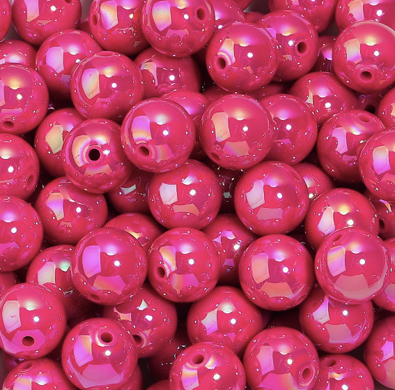 Vibrant AB Plated Round Acrylic Beads - Multiple Sizes (6-16mm)