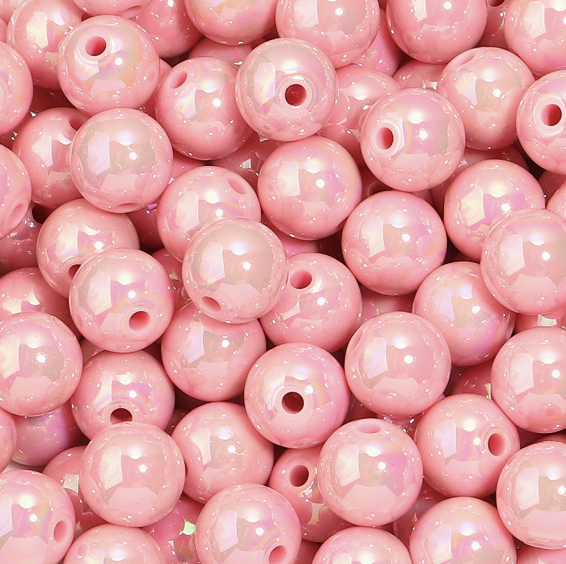 Vibrant AB Plated Round Acrylic Beads - Multiple Sizes (6-16mm)