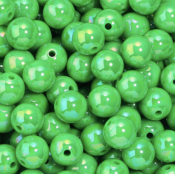 Vibrant AB Plated Round Acrylic Beads - Multiple Sizes (6-16mm)